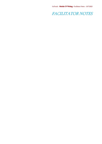 File:GoTeach CV WRITING SKILLS Facilitator Notes.pdf